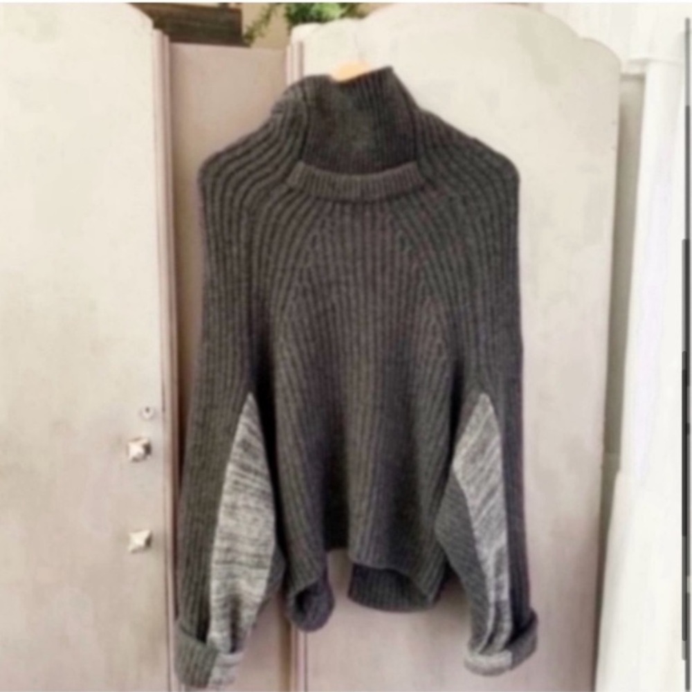TOGA Pulla Wool Blend Draped Neck Raglan Rib Knit Sweater - Picture 6 of 8